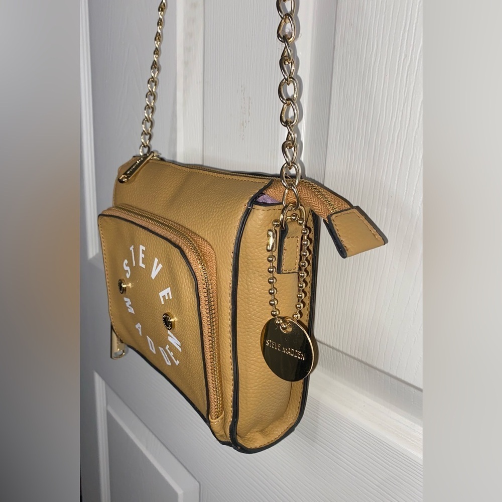 Steve Madden Tan Crossbody Bag with Chain Strap | Steven Madden Purse | Neutral